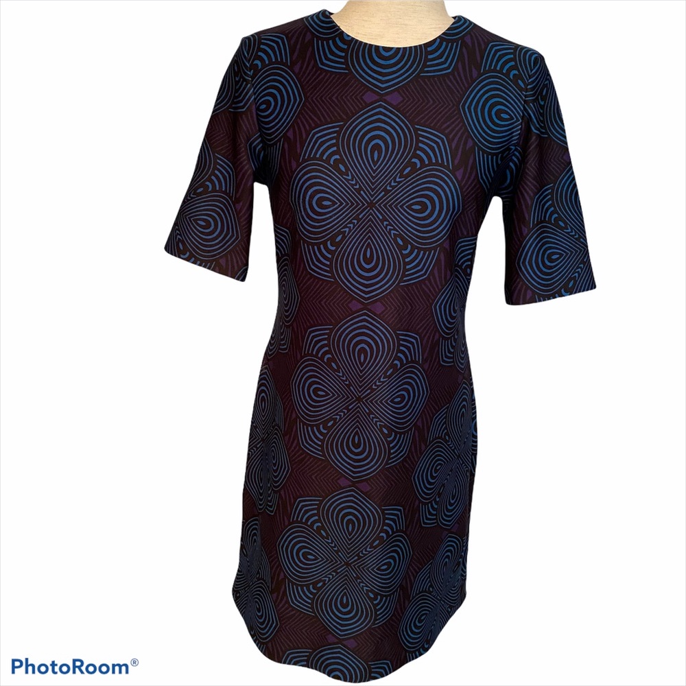 TAYLOR DRESS SHEATH BLUE BLACK PURPLE SIZE 6